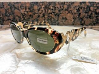 Neaw Yves Saint Laurent Lt Brown Tortoise Vintage Sunglasses 6536 Y689 140 $435