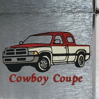 Dodge Cowboy Coupe Zippo Lighter Truck Lynn Hickey OKC Dealership Vintage Promo 3