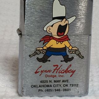 Dodge Cowboy Coupe Zippo Lighter Truck Lynn Hickey OKC Dealership Vintage Promo 6