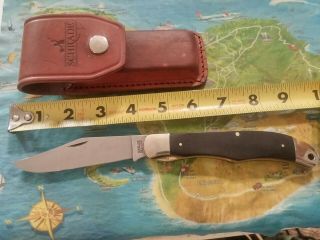 Vtg Schrade Usa Old Timer 125ot Linerlock Hunting Knife W/ Schrade Sheath