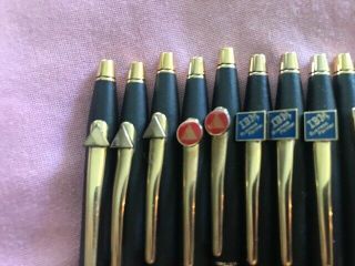 Lot13 of Vintage CROSS (1) 10K,  (2) 12K Gold & (10) Black & Gold Pens Pencils 2