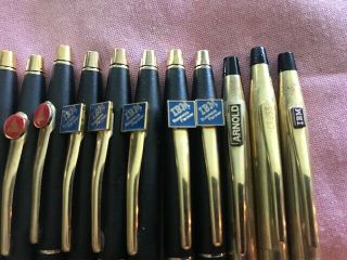 Lot13 of Vintage CROSS (1) 10K,  (2) 12K Gold & (10) Black & Gold Pens Pencils 3