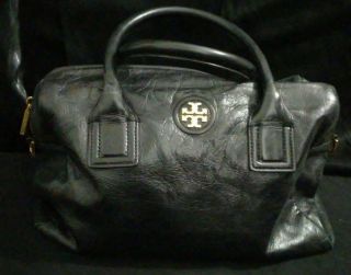 Rare Vintage Tory Burch Black Leather Satchel Doctor Handbag