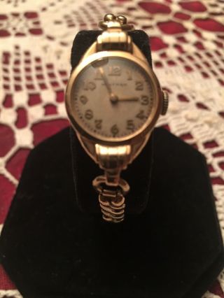 Vintage Waltham Incabloc 14k Solid Gold Ladies Watch