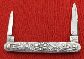 Vintage H.  Boker & Co’s Improved Cutlery Engraved Pen Pocket Knife C.  1869 - 1910