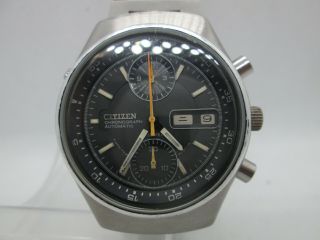 VINTAGE CITIZEN DOUBLE CHRONOGRAPH DAYDATE STAINLESS STEEL AUTOMATIC MENS WATCH 2