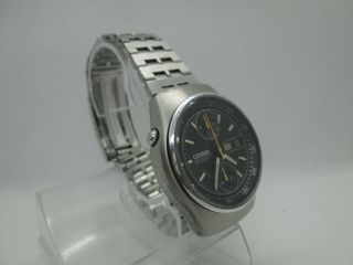 VINTAGE CITIZEN DOUBLE CHRONOGRAPH DAYDATE STAINLESS STEEL AUTOMATIC MENS WATCH 4