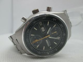 VINTAGE CITIZEN DOUBLE CHRONOGRAPH DAYDATE STAINLESS STEEL AUTOMATIC MENS WATCH 5