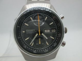 VINTAGE CITIZEN DOUBLE CHRONOGRAPH DAYDATE STAINLESS STEEL AUTOMATIC MENS WATCH 7