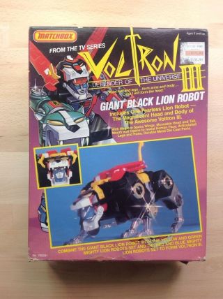 Vintage Voltron Matchbox Mighty Lion Set Giant Black Lion Robot