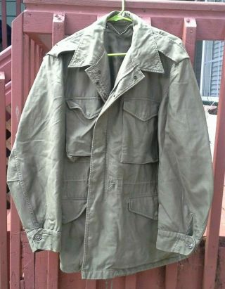 Vtg 60s Korean War Us Army Military M - 1951 M51 Field Jacket Og - 107 Medium Regula