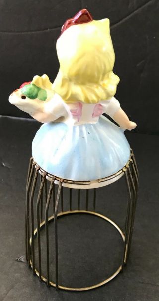 HTF Vintage Wire - Bottom Napkin Doll Lady Holding Fruit Basket 4