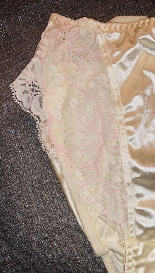 NOS VTG Olga French Hi - Cut Liquid Satin Lace SMALL Brief Panty USA Second Skin 6