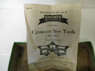 vtg simonds crosscut saw tool no.  342 set gauge setting stake 3