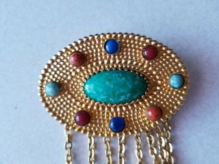 Vintage Christian Dior Chain Gold Belt Stones Authentic