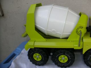 Vintage Mighty Tonka Lime Green Press Steel Cement Mixer Truck 3