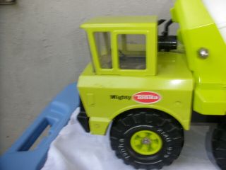 Vintage Mighty Tonka Lime Green Press Steel Cement Mixer Truck 6