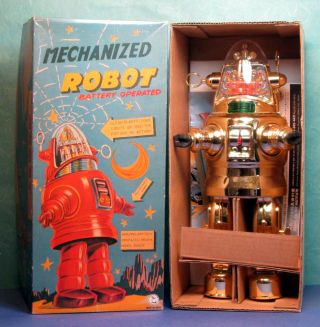 All ROBBY Robbie Mechanized Robot Chrome Gold 1990 OTTI rare 8