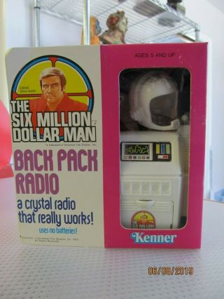 Kenner Six Million Dollar Man Vintage Crystal Backpack Radio 1975