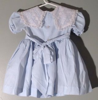 Vintage Daddy ' s Girl Eyelet Lace Crinoline Nylon Baby Toddler Blue Dress Sz 1 2