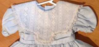 Vintage Daddy ' s Girl Eyelet Lace Crinoline Nylon Baby Toddler Blue Dress Sz 1 3