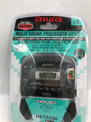 NOS Vintage Aiwa HS - TX656 Portable AM/FM Cassette Player 4