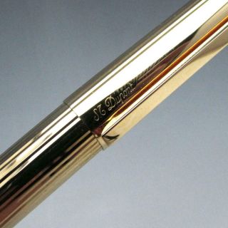 Vintage S.  T.  Dupont Classic / Classique Gold Plated Fountain Pen Medium 18K Nib 4