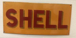 Vintage Shell Oil Porcelain Gas Pump Plate Sign Canadian