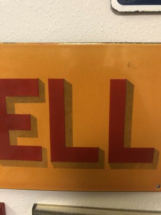 Vintage Shell Oil Porcelain Gas Pump Plate Sign Canadian 8