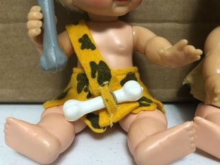 Vintage Flintstones Pebbles & Bamm Bamm 8” Dolls Ideal Toy Corp 1965 6
