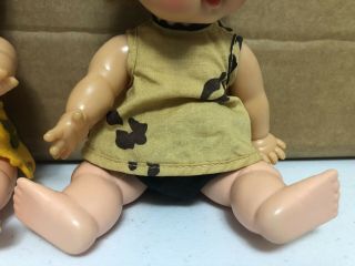 Vintage Flintstones Pebbles & Bamm Bamm 8” Dolls Ideal Toy Corp 1965 7