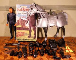 Rare Vintage 60s Marx Toys Sir Cedric Black Knight & Horse Series 1 Uk Boxed Wow