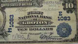 $10 1902 Groton York NY National Currency Bank Note Bill Ch.  1083 RARE 2