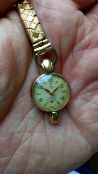 Rolex Tudor Royal Ladies Solid 9ct Gold Vintage Watch (chester 1952) 17 Jewel