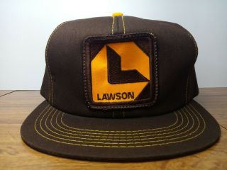 Vintage,  - Rare Foam Lined - Brown Lawson Snapback Hat - K Products Usa
