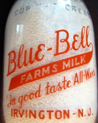 Vintage Baby Face Milk Bottle Cop the Cream Blue Bell Farm Milk Irvington,  N.  J. 7