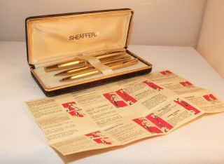Vintage Sheaffer Imperial Gold Filled Fountain Pen,  Ballpoint Pen & Pencil Set