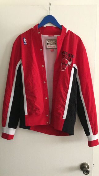 Authentic Nba Mitchell & Ness Red Chicago Bulls Vintage Warm - Up Jacket Size36 S