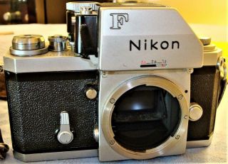 Vg Nikon F 35mm Film Camera W/photomic Viewer - Meter/working Vintage