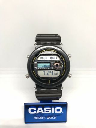 Rare Vintage Casio Digital Watch G - Shock Dw - 6100 Module 974 Thermo Data Vintage