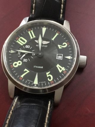 Rare Vintage Russian Poljot ? Aviator Pilot Watch Wristwatch Mens Gents Wind Up