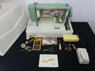 Vntg Dressmaker Precision Built Deluxe Zigzag Sewing Machine S - 2400 W/ Case
