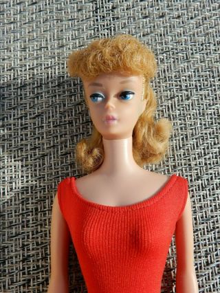 Vintage PONYTAIL BARBIE W/ Box Ash Blonde 1963 Orig.  face paint & hair 2