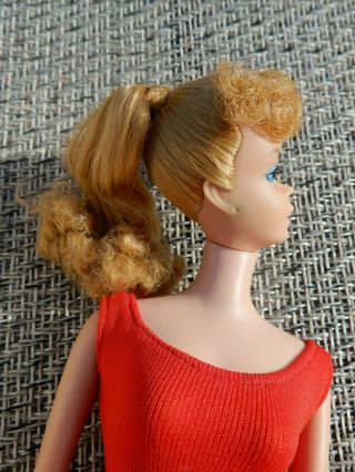 Vintage PONYTAIL BARBIE W/ Box Ash Blonde 1963 Orig.  face paint & hair 3