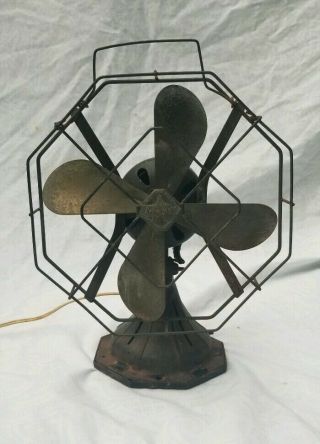Vtg Antique Fitzgerald Star - Rite Iron Blade Electric Fan 8 " Style 832sim
