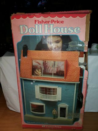 Wow Vintage Fisher Price Dollhouse Doll House 250 1978