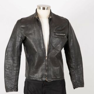 Men’s Vintage Amf Harley Davidson Motorcycle Leather Jacket Size S Small Black