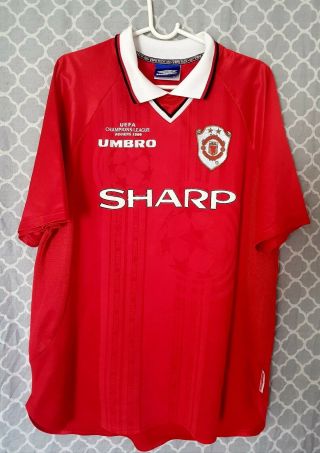 Manchester United Champions League Winners 1999 Sharp Umbro Rare Shirt Vintage