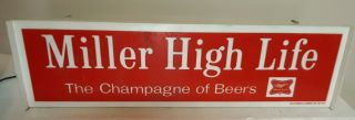 Vintage Miller High Life Champagne of Beers Hanging Lighted Sign Ex Cond 2