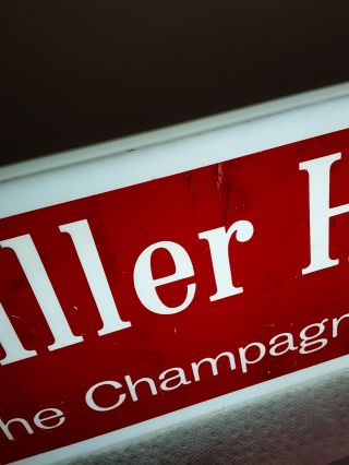 Vintage Miller High Life Champagne of Beers Hanging Lighted Sign Ex Cond 3